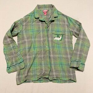 La Senza Candy Plaid Pajama Button Up Top Womens Size Small